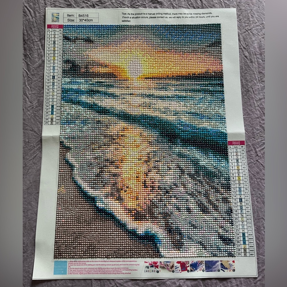 Completed Sunset Diamond Art Canvas